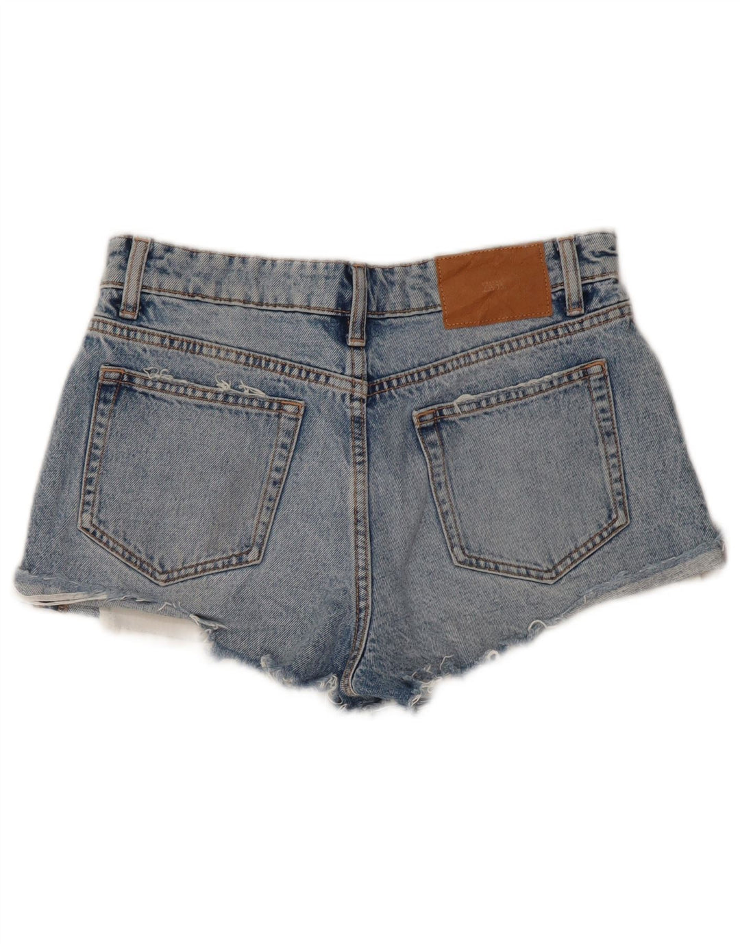 ZARA Womens Distressed Denim Shorts EU 36 XS W26  Blue Cotton
