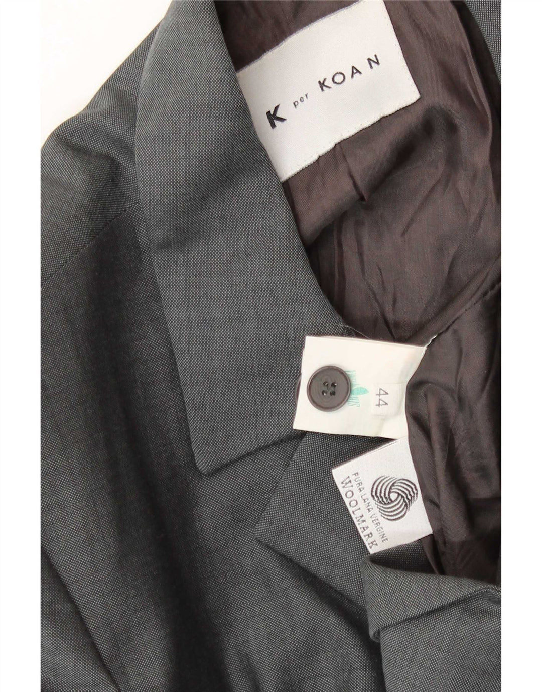 Koan Womens 4 Button Blazer Jacket IT 44 Medium Grey Virgin Wool