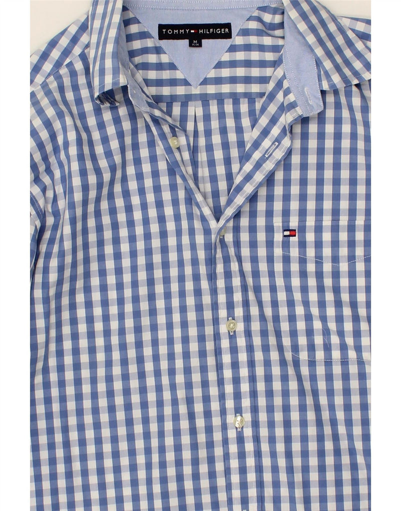 TOMMY HILFIGER Mens Shirt Medium Blue Gingham Cotton Vintage Tommy Hilfiger and Second-Hand Tommy Hilfiger from Messina Hembry 