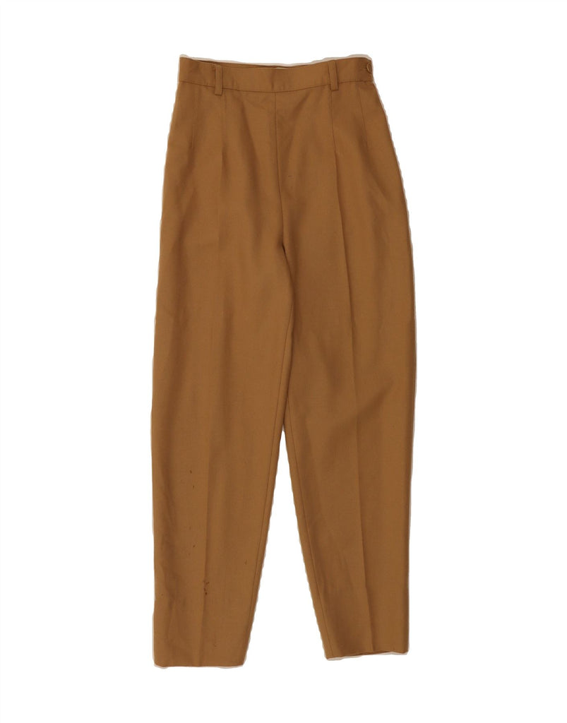 SISLEY Womens Relaxed Fit Casual Trousers W24 L24 Brown Virgin Wool Vintage Sisley and Second-Hand Sisley from Messina Hembry 