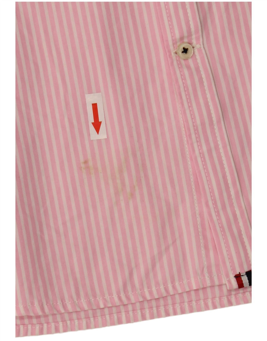 Superdry Mens Short Sleeve Shirt Large Pink Striped Cotton