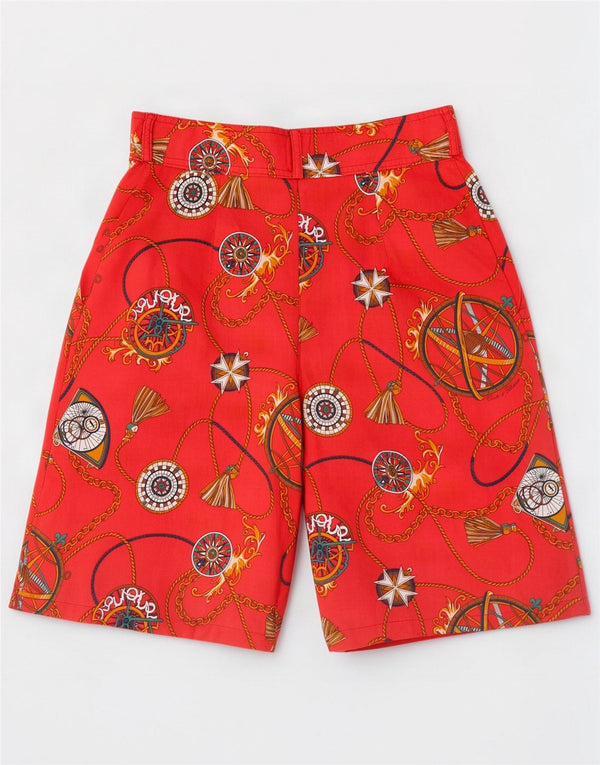 Conte of Florence Womens Abstract Pattern Chino Shorts IT 42 Medium W27 Red