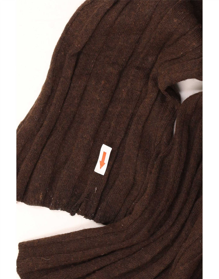 Zara Womens Oversized Crew Neck Jumper Sweater UK 14 Medium Brown Polyamide