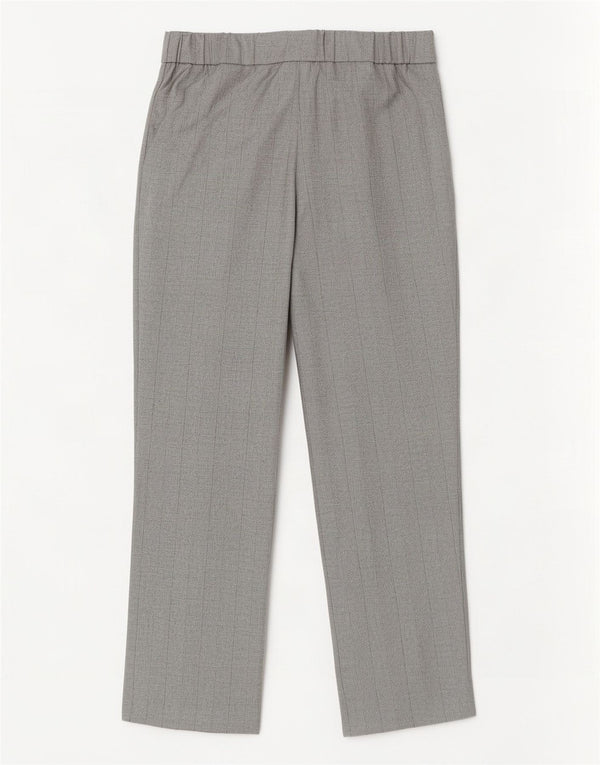Marks & Spencer Womens Cropped Trousers UK 10 Small W28 L23 Grey Pinstripe