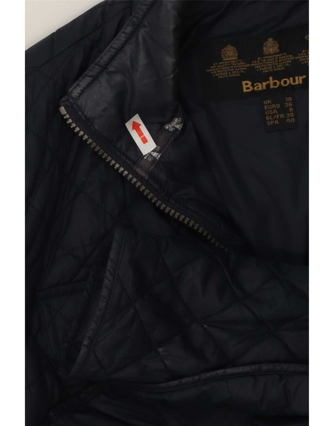 Barbour Womens Quilted Jacket UK 10 Small Navy Blue
