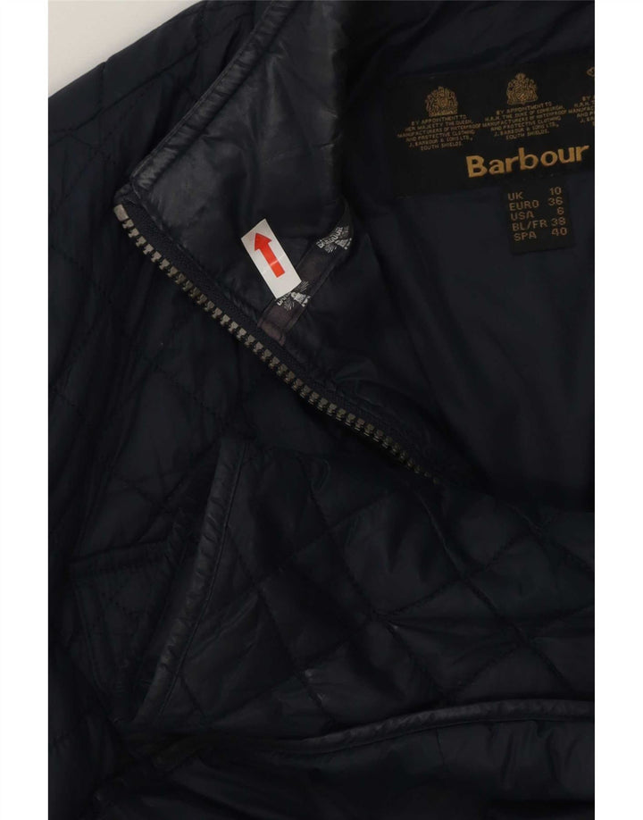 Barbour Womens Quilted Jacket UK 10 Small Navy Blue