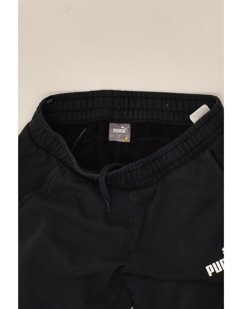 PUMA Mens Graphic Tracksuit Trousers Joggers Medium Black Cotton | Vintage Puma | Thrift | Second-Hand Puma | Used Clothing | Messina Hembry 