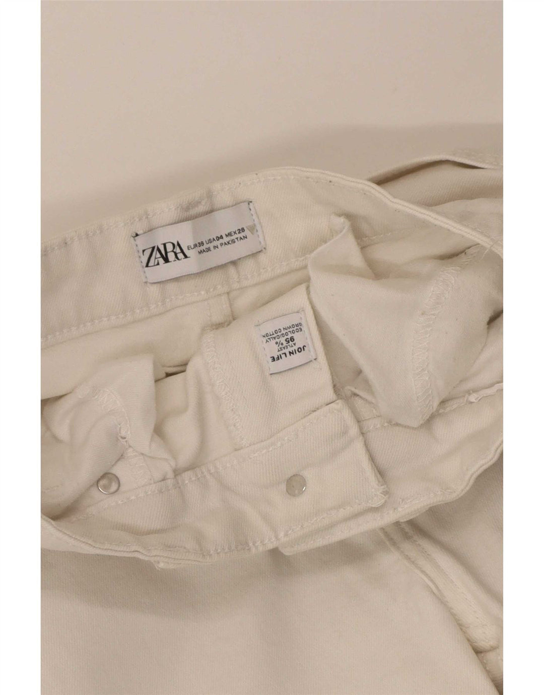 Zara Womens Flared Jeans EU 36 XS W26 L25 White Cotton