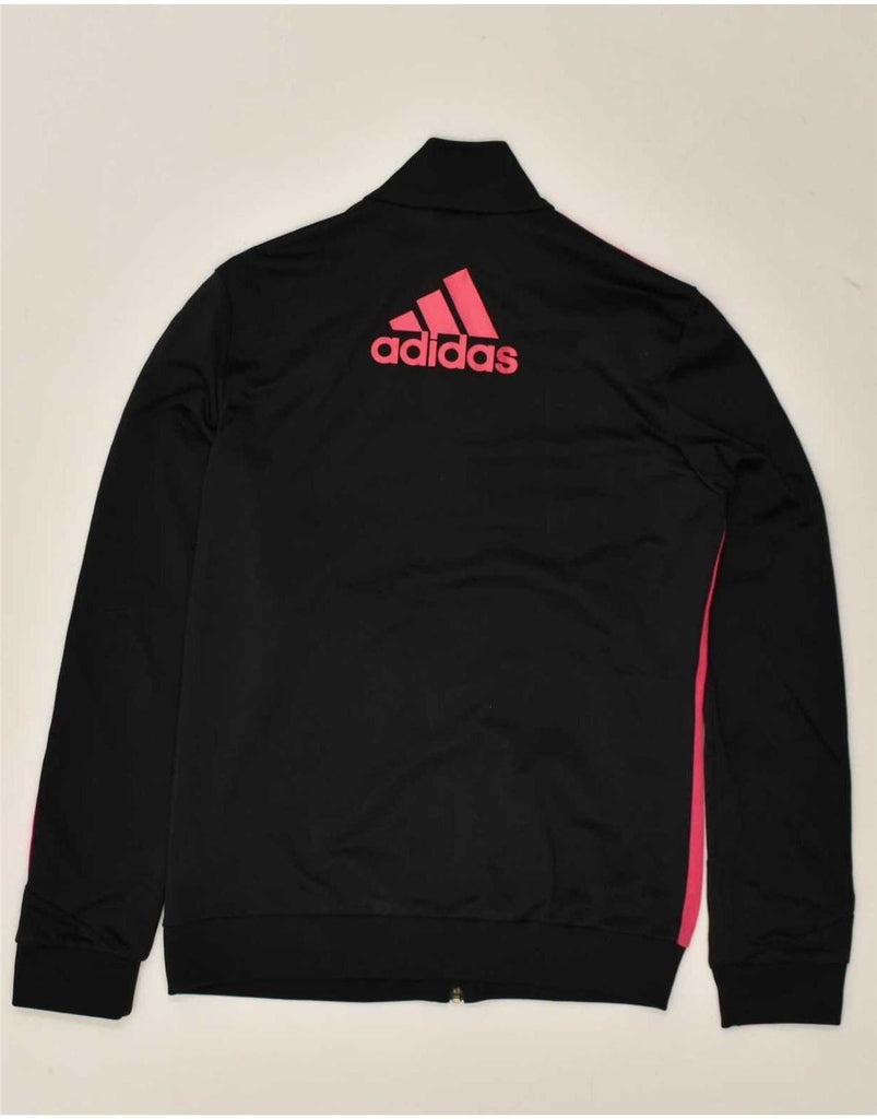 ADIDAS Womens Graphic Tracksuit Top Jacket UK 8/10 Small Black Colourblock Vintage Adidas and Second-Hand Adidas from Messina Hembry 