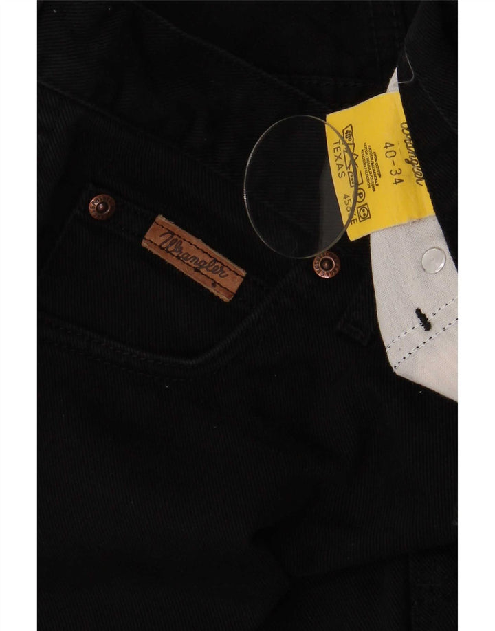 Wrangler Mens Texas Straight Jeans W40 L34 Black Cotton