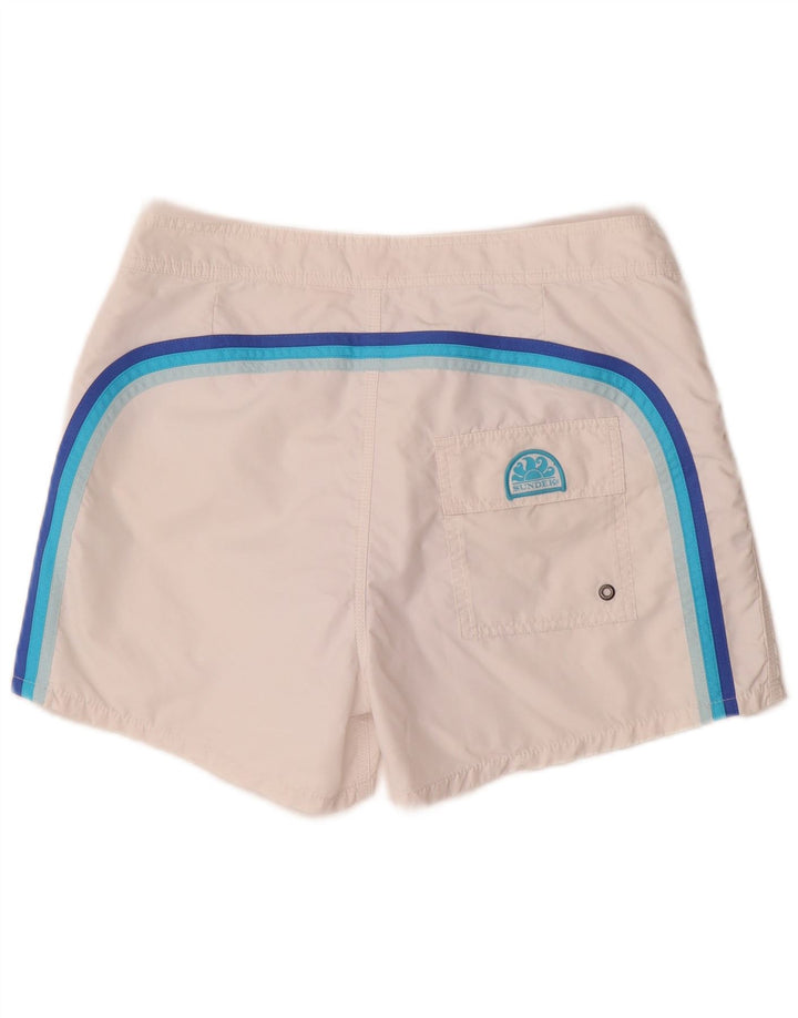 Sundek Mens Swimming Shorts Medium  White Nylon