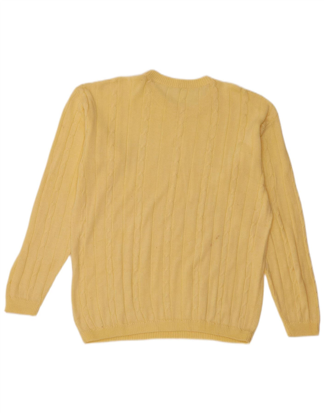 Vintage Mens Crew Neck Jumper Sweater Medium Yellow