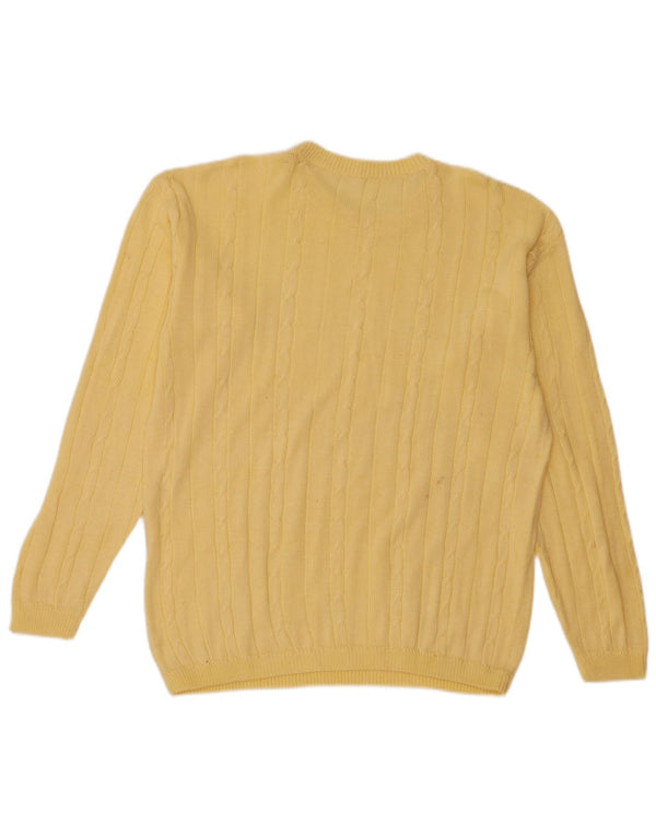 Vintage Mens Crew Neck Jumper Sweater Medium Yellow