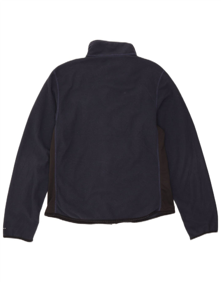 Nike Womens Fleece Jacket US 12/14 Large Navy Blue Colourblock Polyester