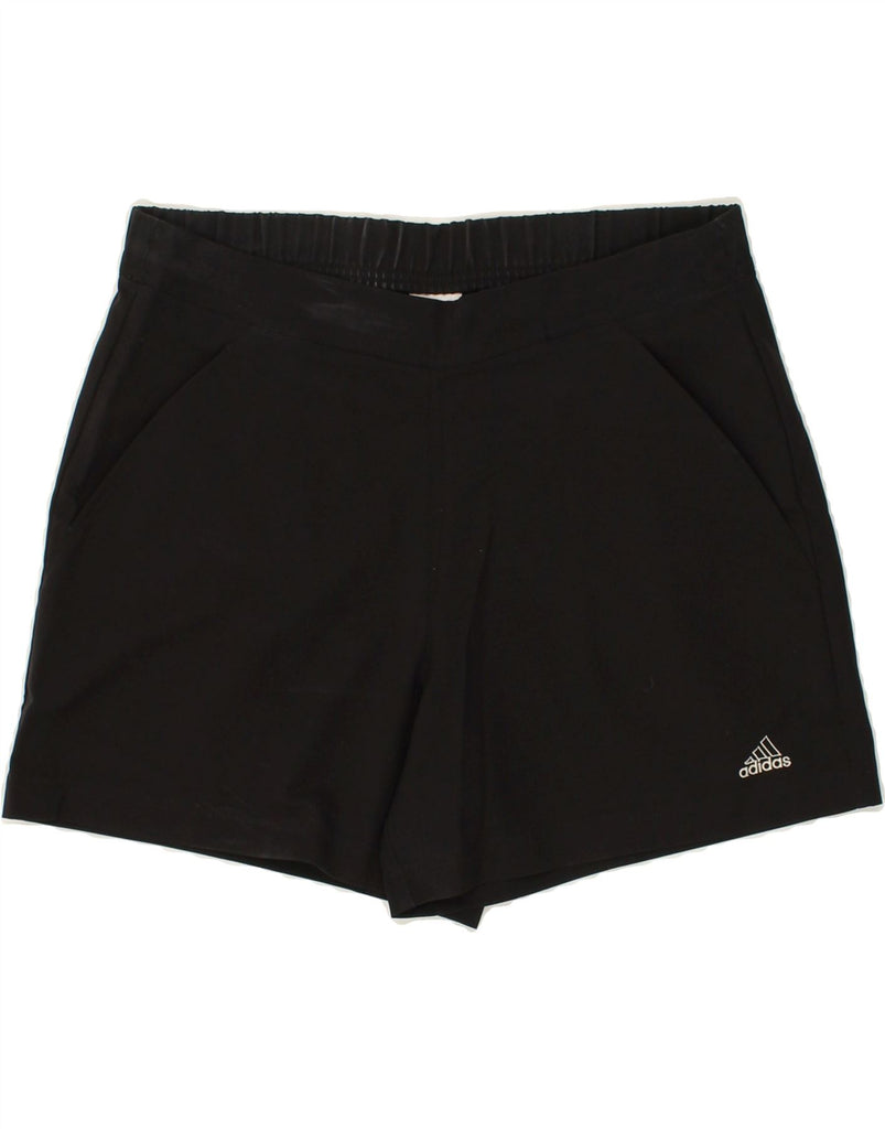 ADIDAS Womens Sport Shorts UK 14 Medium Black Polyester | Vintage Adidas | Thrift | Second-Hand Adidas | Used Clothing | Messina Hembry 