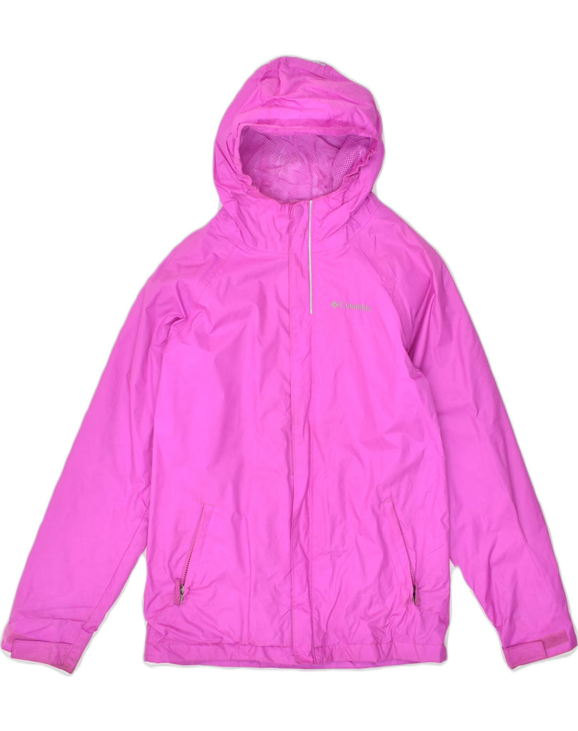 COLUMBIA Girls Hooded Windbreaker Jacket 14-15 Years Large Pink Nylon | Vintage Columbia | Thrift | Second-Hand Columbia | Used Clothing | Messina Hembry 