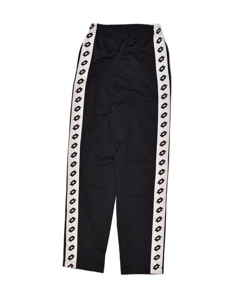 LOTTO Mens Graphic Tracksuit Trousers UK 34/36 Small Black Polyester | Vintage Lotto | Thrift | Second-Hand Lotto | Used Clothing | Messina Hembry 