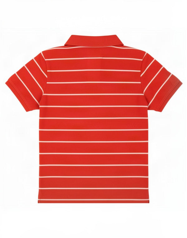 Crew Clothing Mens Polo Shirt Medium Red Striped Cotton