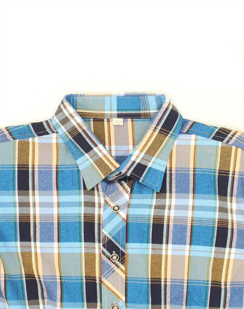 VINTAGE Mens Shirt Size 40 Medium Blue Check Cotton | Vintage Vintage | Thrift | Second-Hand Vintage | Used Clothing | Messina Hembry 