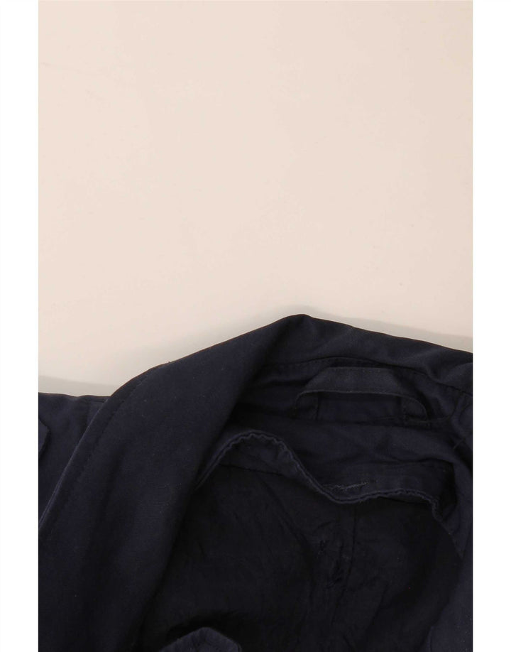 Vintage Mens Trench Coat UK 38 Medium Navy Blue