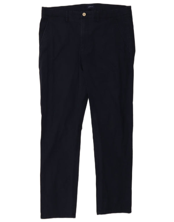 Gant Mens Hallden Slim Chino Trousers W35 L30 Navy Blue