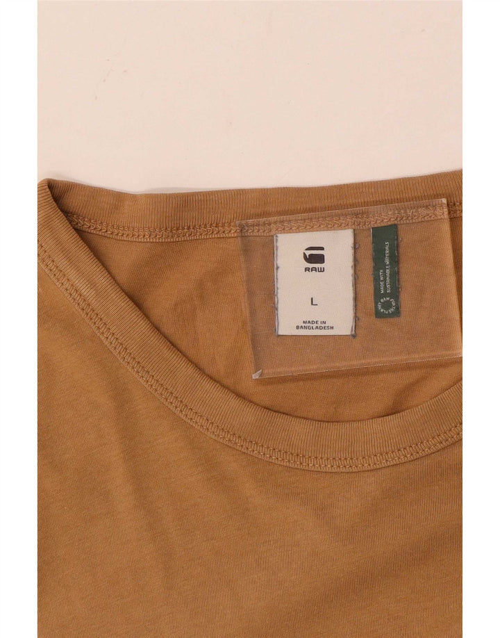 G-Star Mens Graphic T-Shirt Top Large Brown