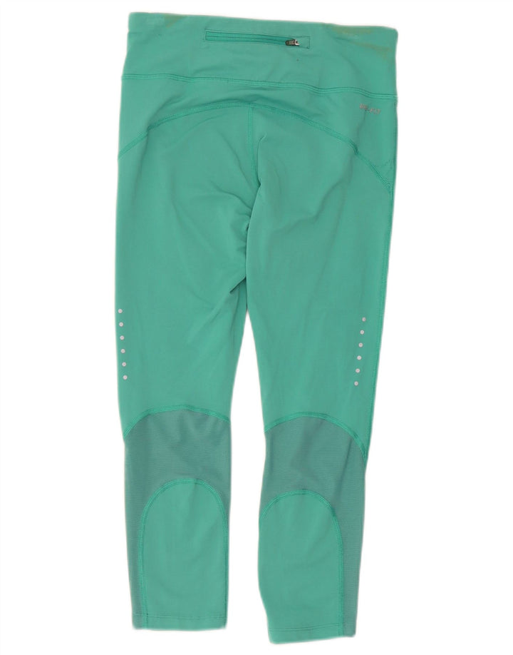 Nike Womens Dri Fit Capri Leggings UK 8 Small  Green Nylon