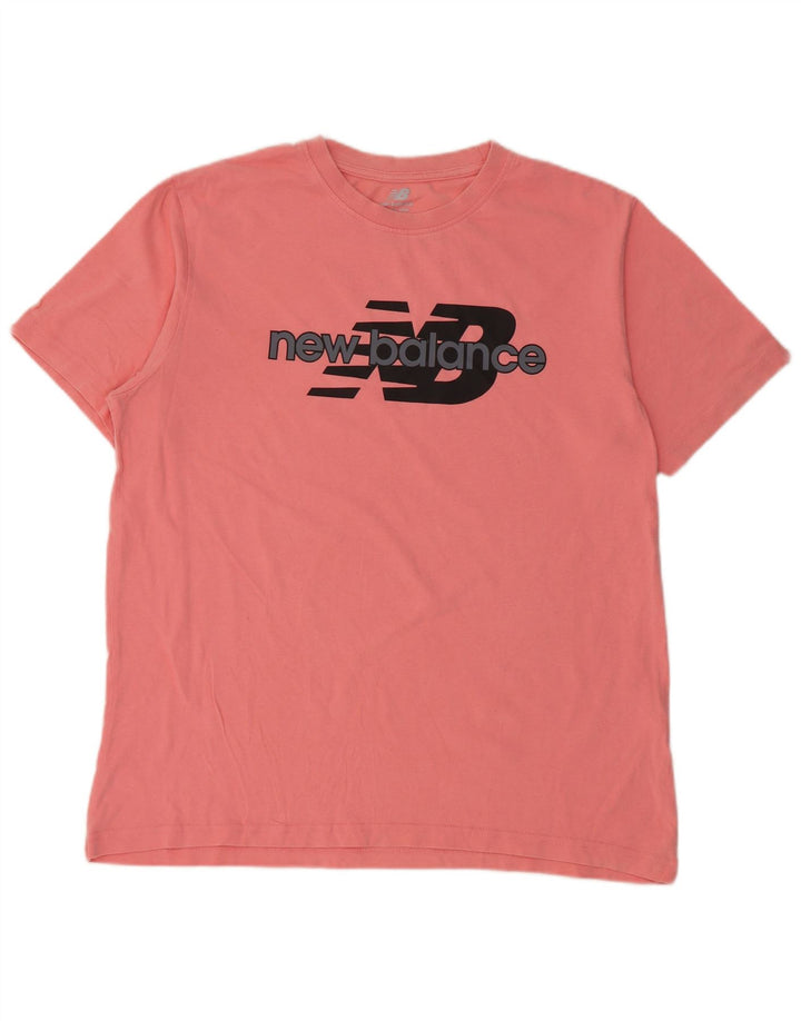 New Balance Mens Graphic T-Shirt Top Medium Pink