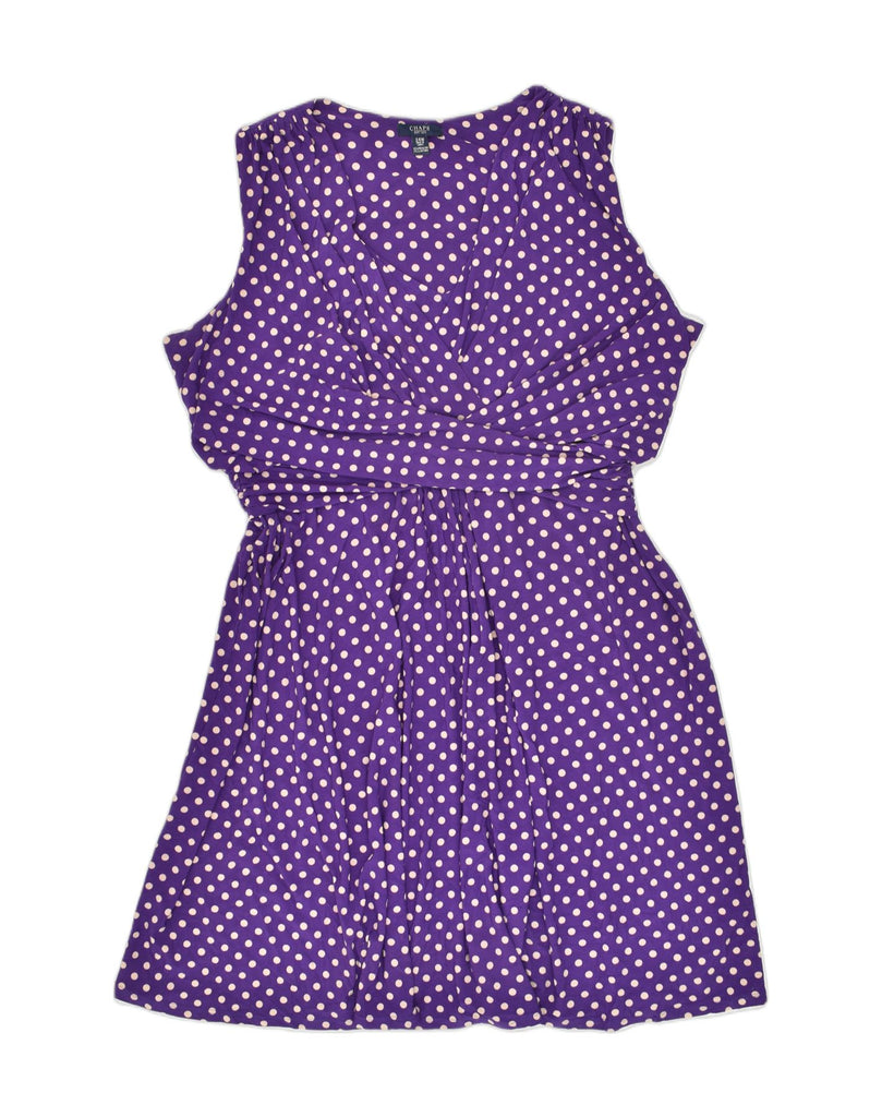 CHAPS Womens Basic Dress UK 20 2XL Purple Polka Dot Polyester | Vintage Chaps | Thrift | Second-Hand Chaps | Used Clothing | Messina Hembry 