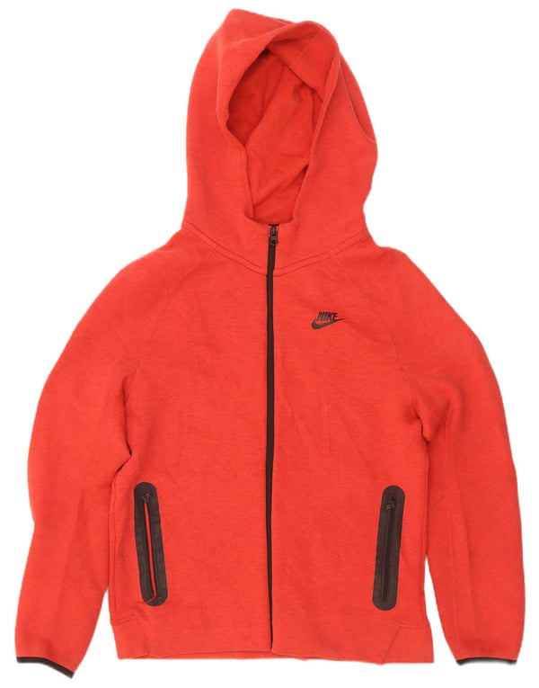 Nike Womens Zip Hoodie Sweater UK 18 XL Red Cotton