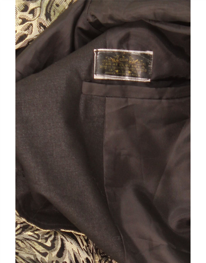 Vintage Mens 1 Button Blazer Jacket UK 38 Medium Gold Paisley