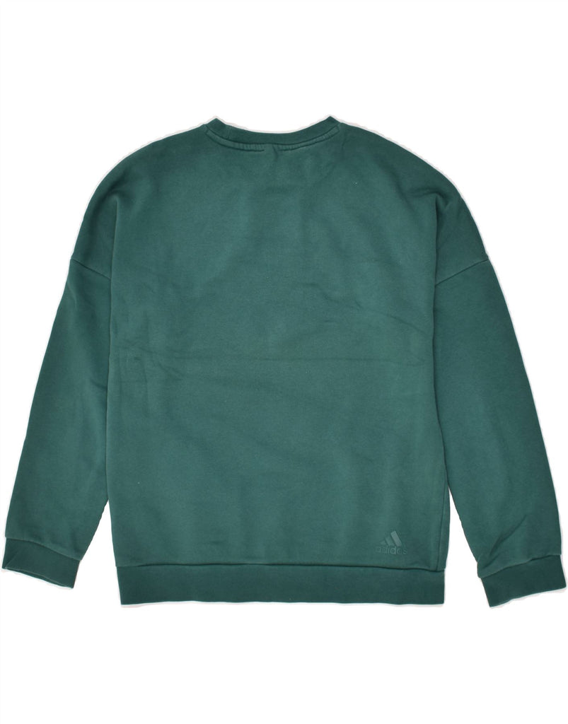 ADIDAS Boys Graphic Sweatshirt Jumper 11-12 Years Green Cotton | Vintage Adidas | Thrift | Second-Hand Adidas | Used Clothing | Messina Hembry 