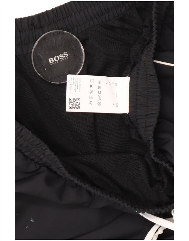 Hugo Boss Mens Graphic Sport Shorts Large Black Polyester