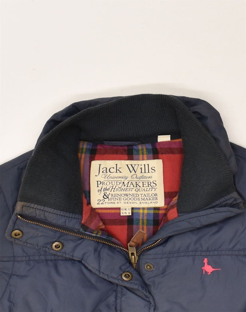 JACK WILLS Womens Padded Gilet UK 12 Medium Navy Blue Polyester | Vintage Jack Wills | Thrift | Second-Hand Jack Wills | Used Clothing | Messina Hembry 