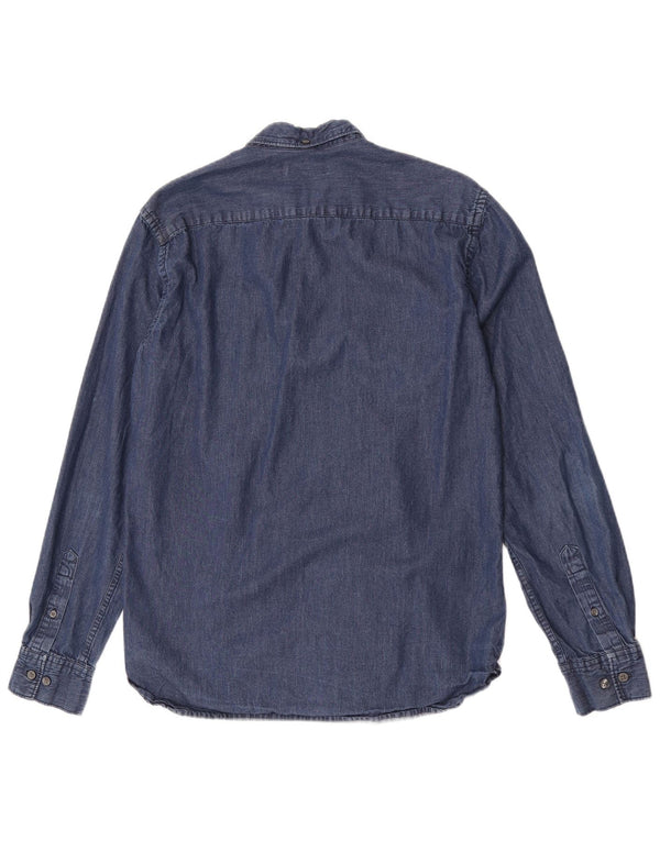 French Connection Mens Denim Shirt Medium Blue Cotton