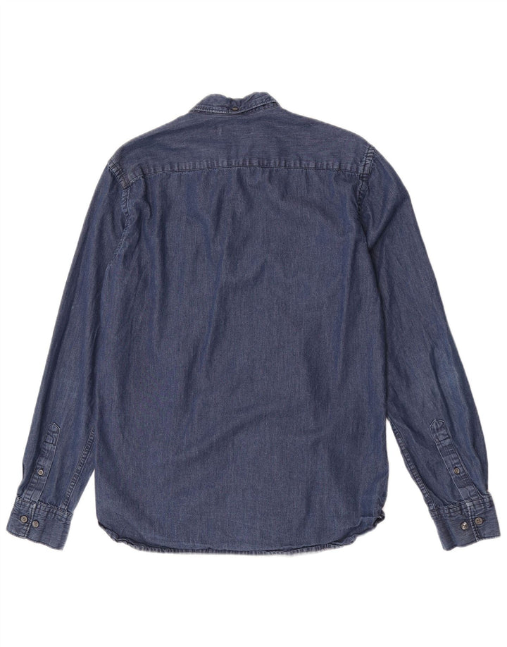 French Connection Mens Denim Shirt Medium Blue Cotton