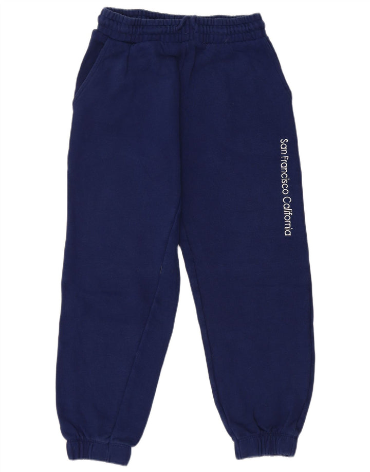 Zara Mens Graphic Tracksuit Trousers Joggers Medium Navy Blue Cotton