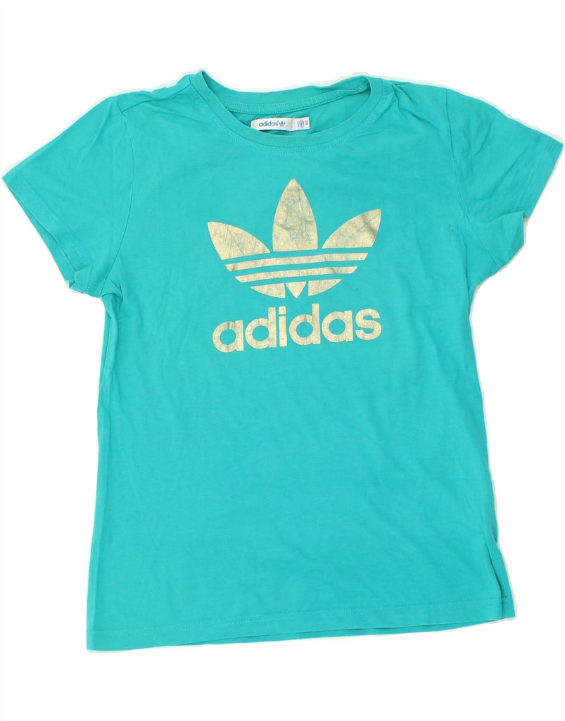 ADIDAS Womens Graphic T-Shirt Top EU 40 Medium Blue Cotton | Vintage Adidas | Thrift | Second-Hand Adidas | Used Clothing | Messina Hembry 