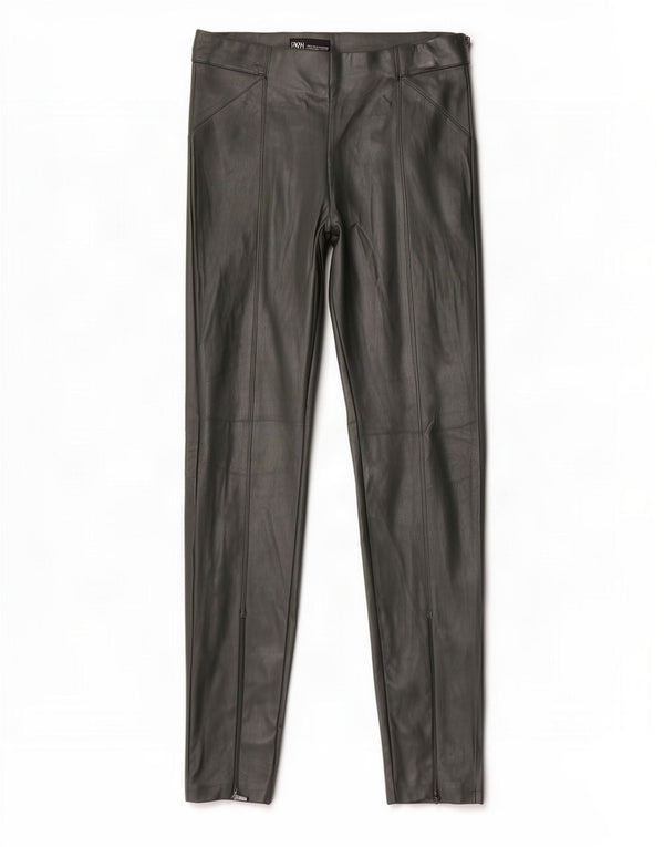 Zara Womens Skinny Faux Leather Trousers Small W26 L28 Green Polyurethane