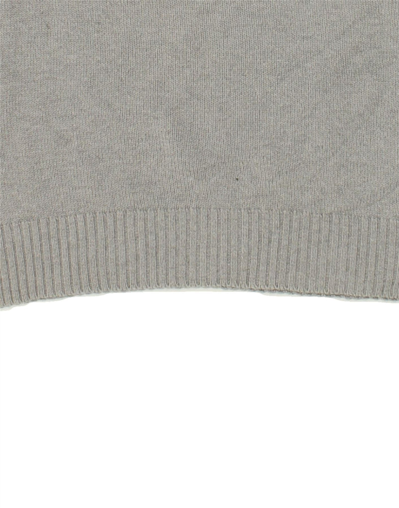 POLO RALPH LAUREN Mens V-Neck Jumper Sweater Medium Grey Colourblock | Vintage Polo Ralph Lauren | Thrift | Second-Hand Polo Ralph Lauren | Used Clothing | Messina Hembry 