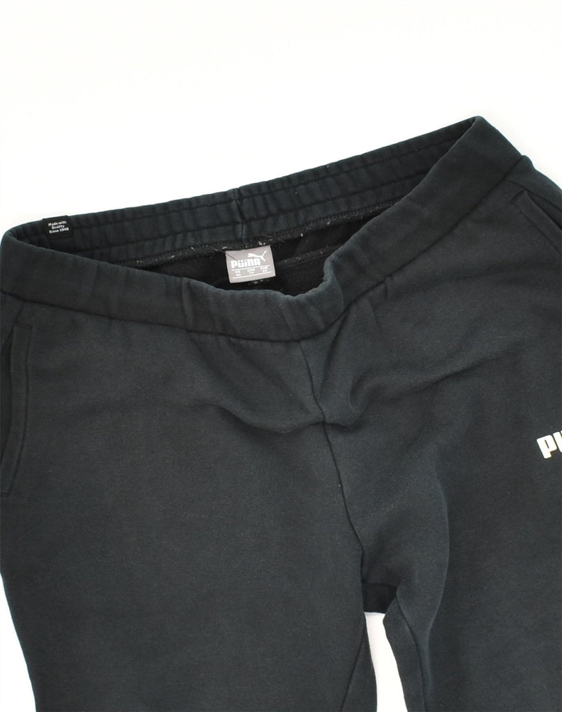 PUMA Womens Graphic Tracksuit Trousers Joggers UK 6 XS Black Cotton | Vintage Puma | Thrift | Second-Hand Puma | Used Clothing | Messina Hembry 