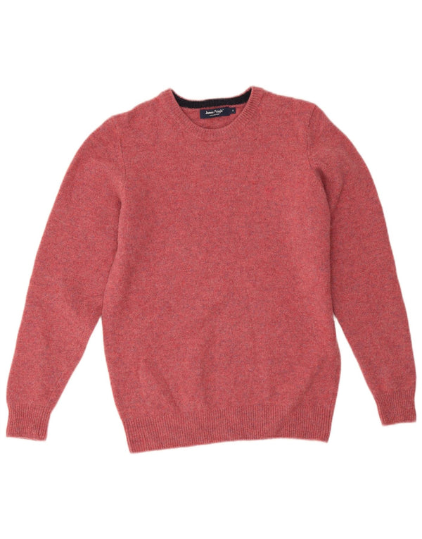 James Pringle Womens Crew Neck Jumper Sweater UK 10 Small Pink Wool