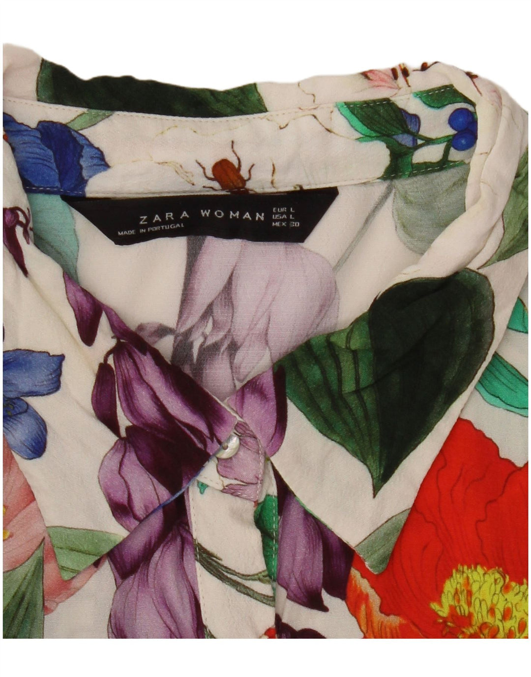 Zara Womens Pullover Shirt Dress UK 16 Large Multicoloured Floral