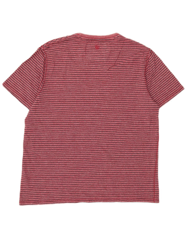 Fat Face Mens T-Shirt Top XL Red Striped Cotton