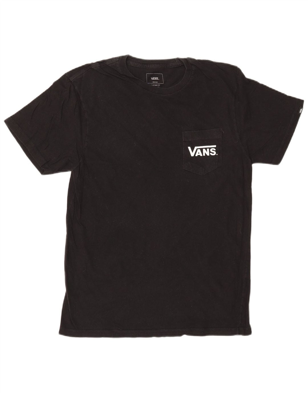 VANS Mens Custom Fit Graphic T-Shirt Top Medium Black Cotton