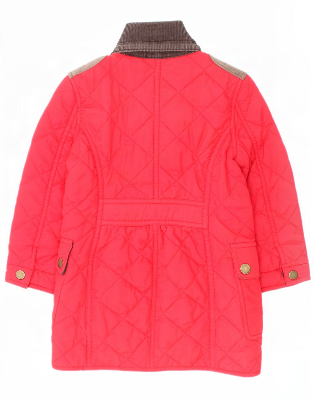 Ralph Lauren Girls Quilted Overcoat 2-3 Years Red Colourblock Polyester