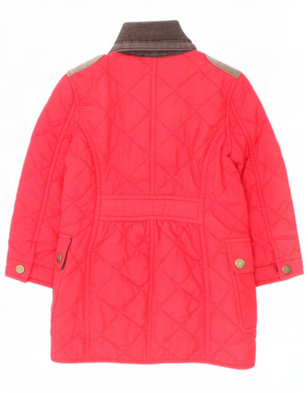Ralph Lauren Girls Quilted Overcoat 2-3 Years Red Colourblock Polyester