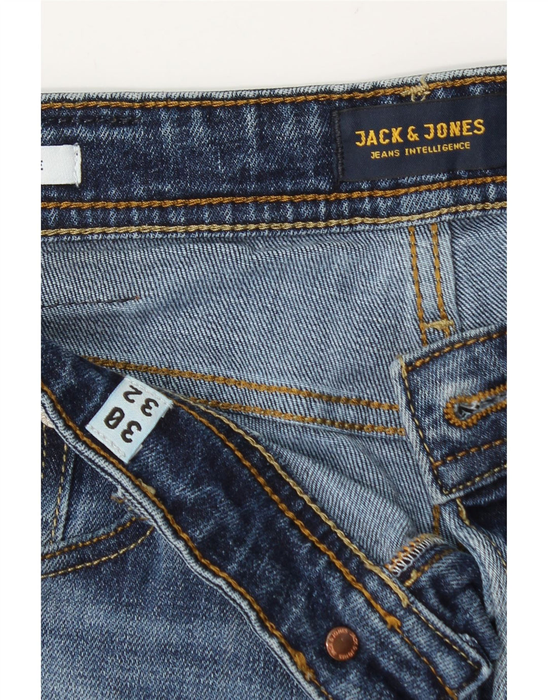 Jack & Jones Mens Mike Slim Jeans W30 L32 Blue Cotton