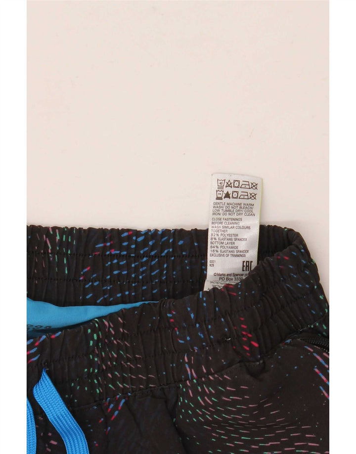 Marks & Spencer Womens Sport Shorts UK 8 Small Black Spotted Polyester