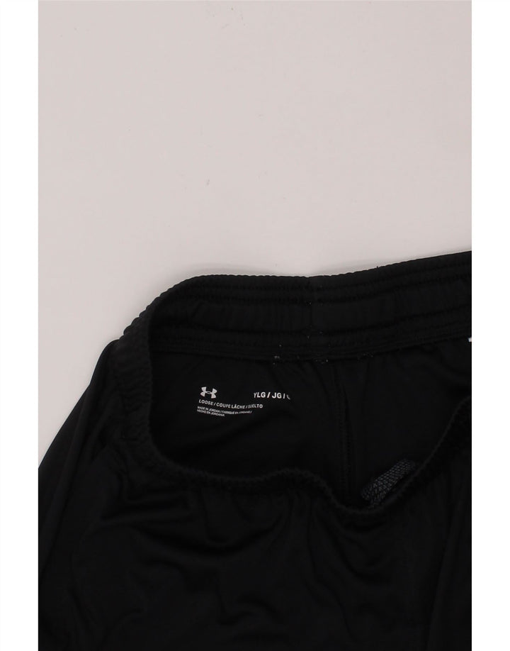 UNDER ARMOUR Boys Graphic Sport Shorts 14-15 Years Large Black Polyester Vintage Under Armour and Second-Hand Under Armour from Messina Hembry 